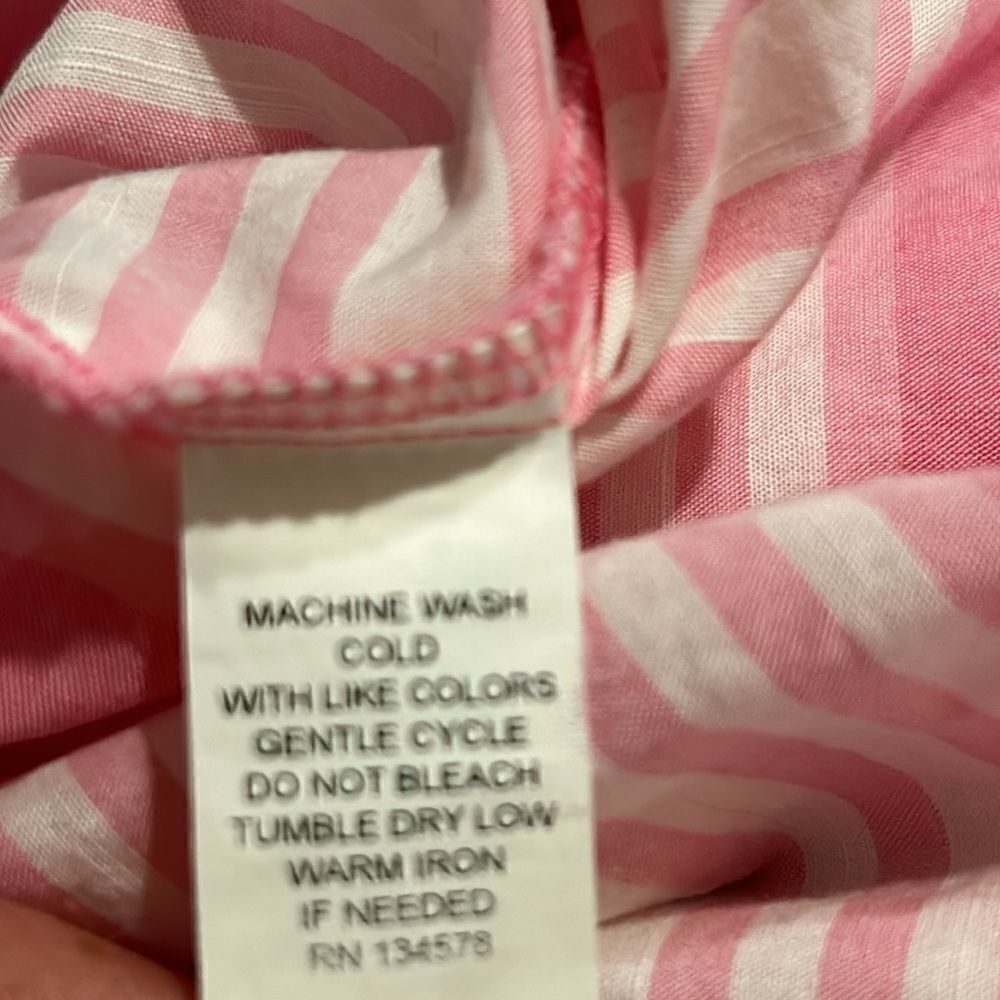 Vineyard Vines Pink & White Striped Button Down Shirt Size 0 - Picture 8 of 9